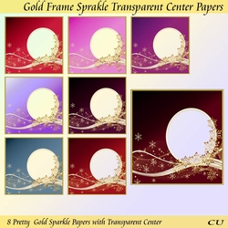 Gold Frame Sparkle Papers With a Transparent Center
