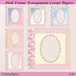 Pink Frame Transparent Center Papers