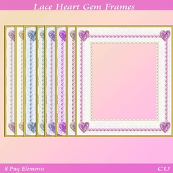 Lace Heart Gem Frames