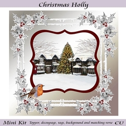 Christmas Holly Scene Mini Kit