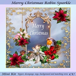 Merry Christmas Robin Sparkle Mini Kit