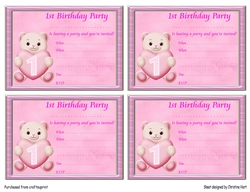 1st Birthday Party Invitation Card