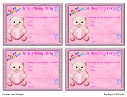 1st Birthday Party Invitations Card