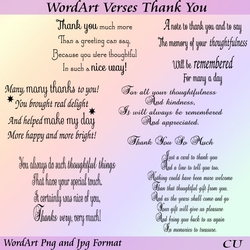 WordArt Verses Thank You