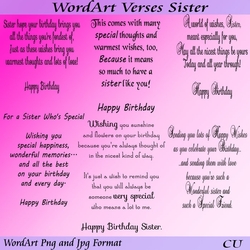 WordArt Verses Sister