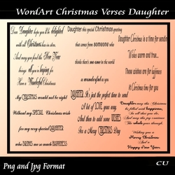 Wordart Christmas Verses Daughter