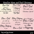 WordArt Mom and Dad Christmas