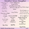 WordArt Verses Daughter