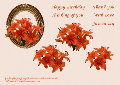 Orange Lilies with Sentiments 2