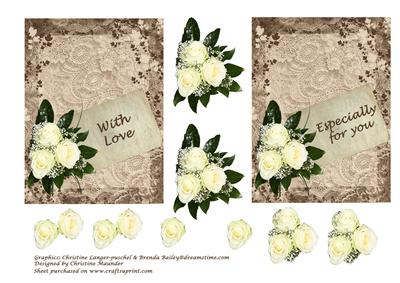 White Roses on Vintage Lace 2