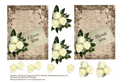 White Roses on Vintage Lace 3