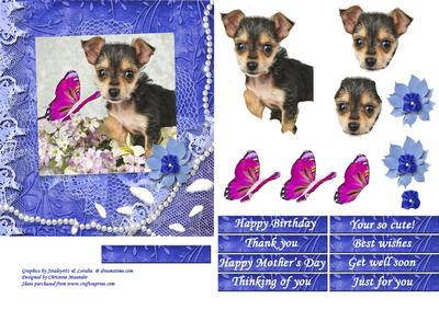 I Am a Cutie - Blue Frame - Decoupage