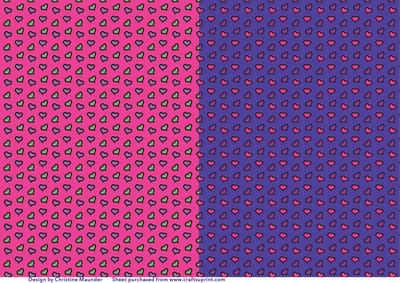 Lots of Hearts - Pink and Purple - Backing Sheets