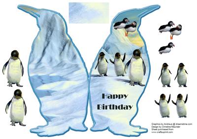 Happy Feet - Shaped Card - Decoupage