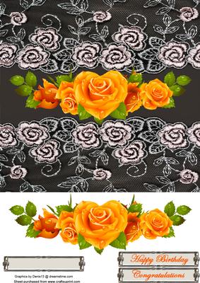Orange Roses and Lace