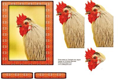 Bird Series - Rooster - Decoupage