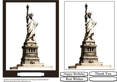 Statue of Liberty - Sepia Sketch