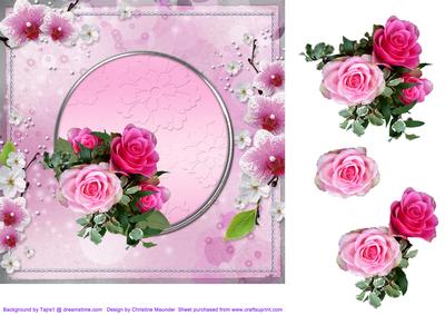 Pink Roses and Cherry Blossoms