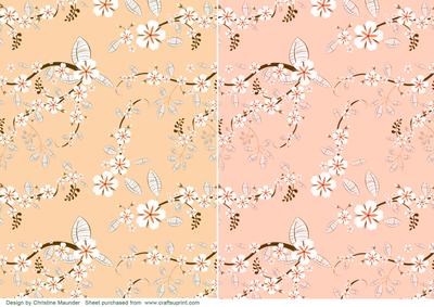 Japanese Floral Backing Sheets