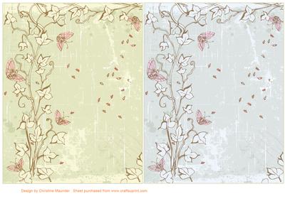 Vintage Butterflies and Vines Backing Sheets