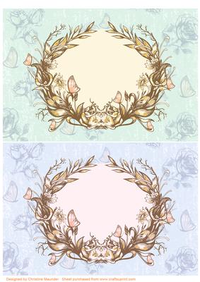 Vintage Floral and Butterfly Frames
