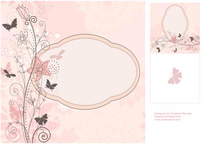 Pink Floral and Butterfly Backing Sheet