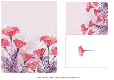 Pink and Lavendar Floral Backing Sheet
