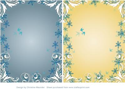 Floral Birds Backing Sheets