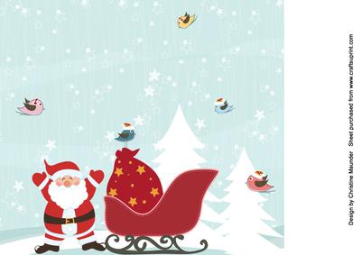Santa and Birds Background
