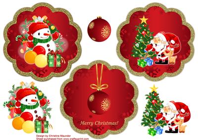 Cd Christmas Decoration - Snowman and Santa