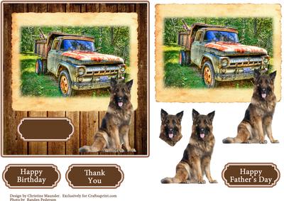 Dump Truck and German Shepard