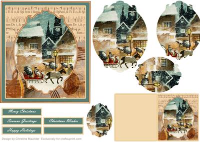 Vintage Village Winter Christmas Scene