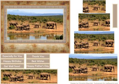 Africa at Its Best - Elephants with Bookmark