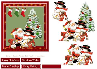Christmas Santa and Snowman