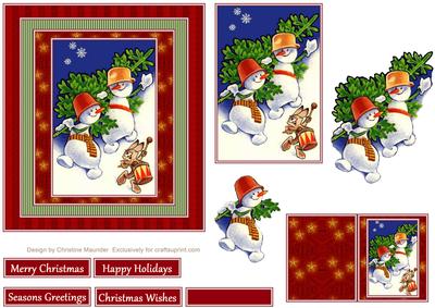 Christmas Snowmen and Rabbit