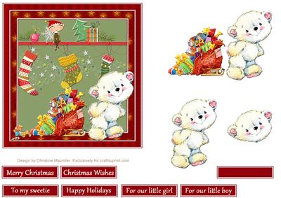 Christmas White Teddy Bear