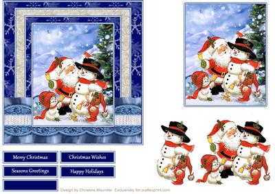Christmas Snowman and Santa
