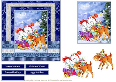 Christmas Reindeer and Teddy Bear