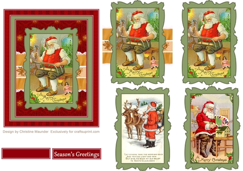 3 in 1 Christmas - Vintage Santa