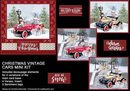 Christmas Vintage Cars Mini Kit