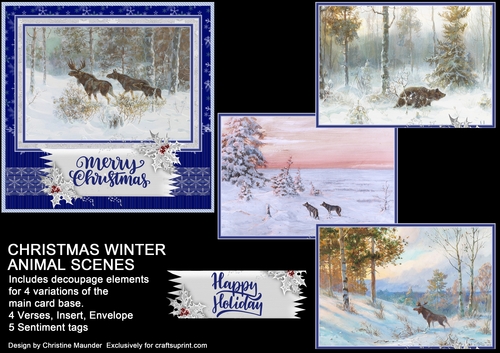 Christmas Winter Animal Scenes Mini Kit