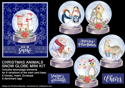 Christmas Animals Snow Globe Mini Kit