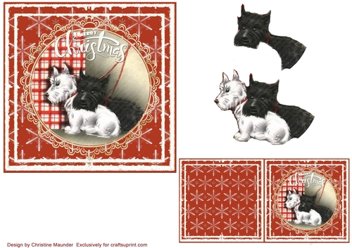 Christmas Westie and Scottie
