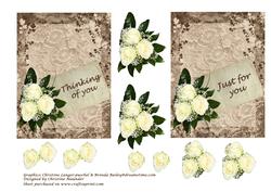White Roses on Vintage Lace 1