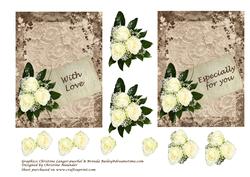 White Roses on Vintage Lace 2