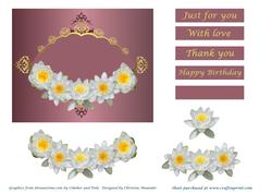 White Lilies on Rose and Gold Frame