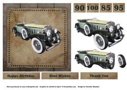Vintage Car Birthday 90, 100, 85, 95