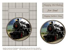 Steam Train on Plaid Background