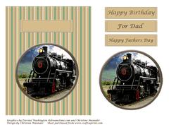 Steam Train on Striped Background