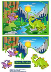 Fun with Dinos - Envelope Card - Decoupage